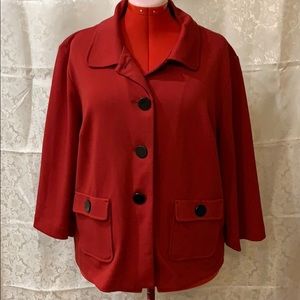 Cranberry red jacket with 3/4 sleeves